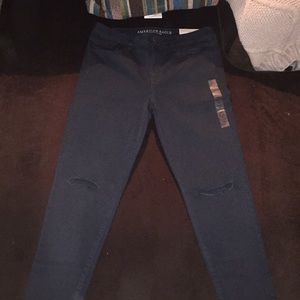 AE Destroyed Colored Jeggings 14R